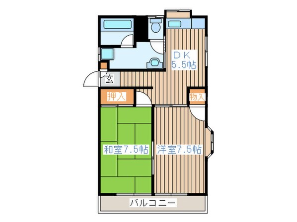 コーポ白萩Ⅲの物件間取画像